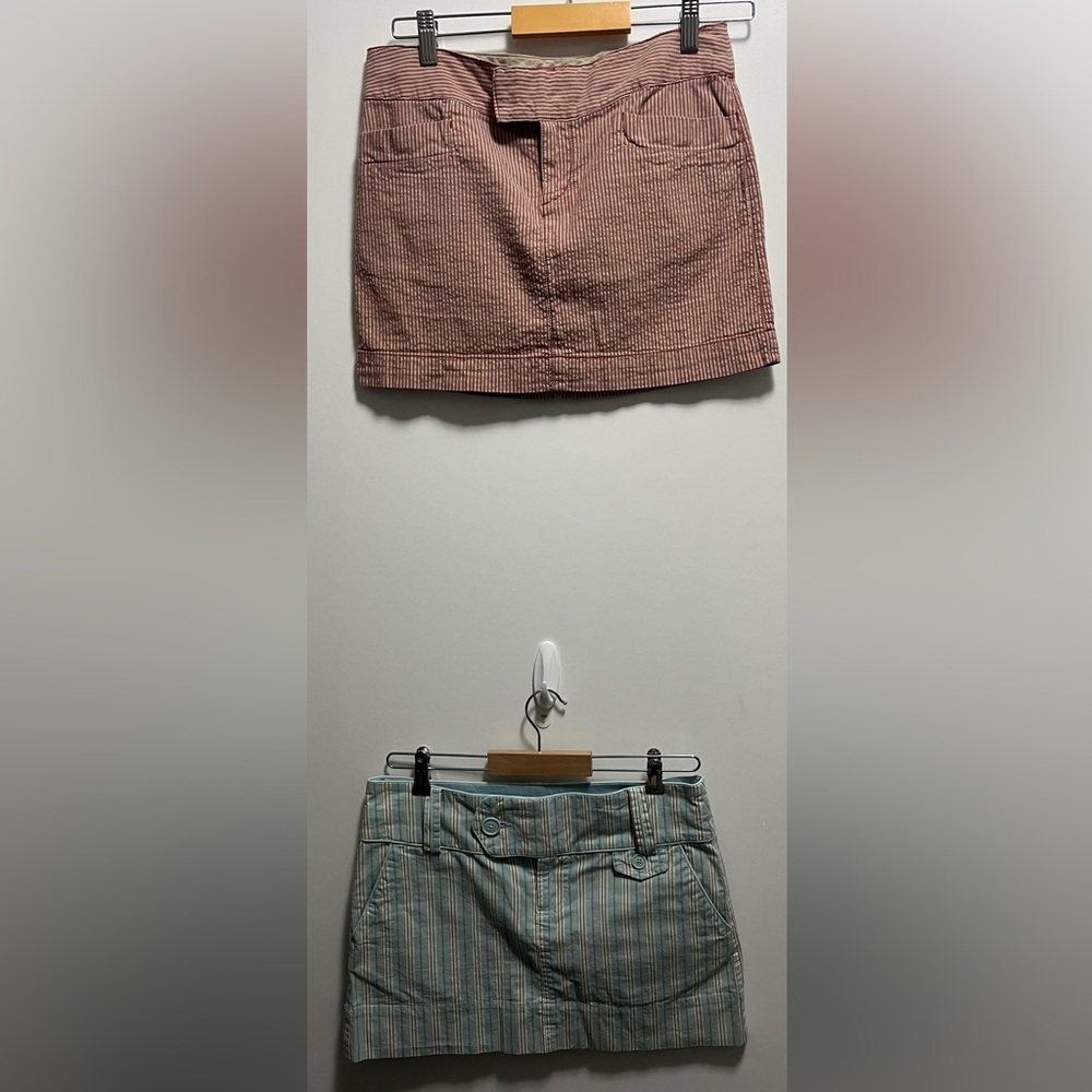 Lot Of 2 Y2K 2000s American Eagle Mini Skirts Striped Size 2